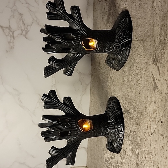 vintage Other - Pair of Halloween Spooky Metal Tealight Trees